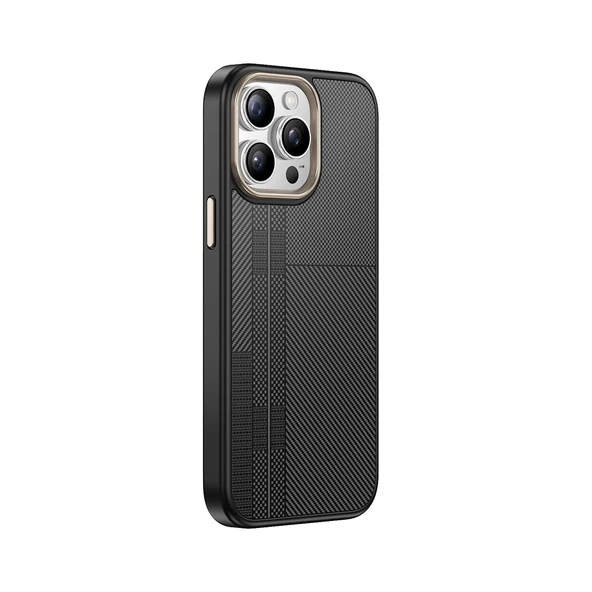 Apple iPhone 14 Pro Max Kılıf M-safe Şarj Özellikli Karbon Fiber Görünümlü Zore Antina Kapak - 3