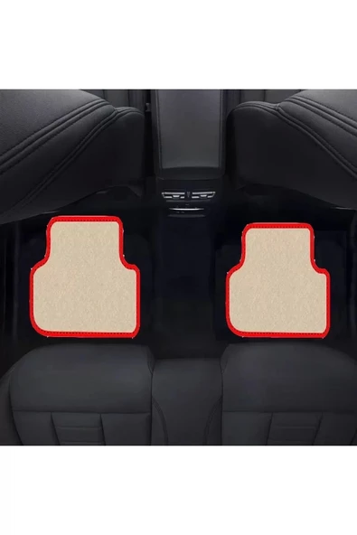 MERCEDES W203 2000 - 2007  Bej Halı Kırmızı Kenar  Petek Topuk - Resim 2