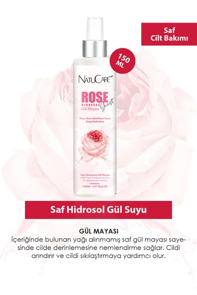 NatuCare Yoğun Besleyici Ve Cilt Sıkılaştırıcı %100 Saf Ve Doğal Hidrosol Gül Mayası 150ml - 2