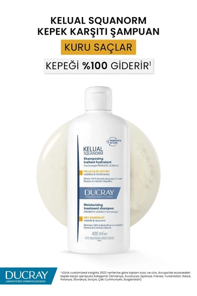 Ducray Kelual Squanorm Kuru Saçlar İçin Kepek Karşıtı Şampuan 400 ml - 3