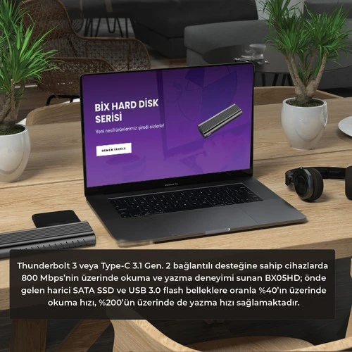 Bix BX05HD Type-C 3.1 Gen2 to PCIe NVMe M.2 SSD Disk Kutusu - Resim 5
