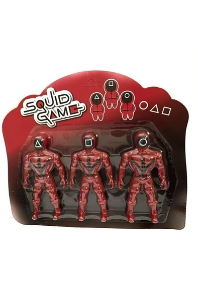 Oyuncak Squid Game 3'lü Plastik Karakter