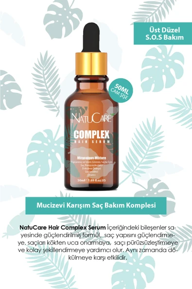 NatuCare Saç Pürüzsüzleştirici Mucizevi Yağlar 2'li Saç Bakım Seti 50ML (Complex Karışım & Biberiye Yağı) - 3