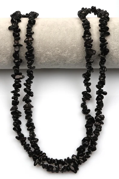 Siyah Obsidyen Doğal Taş Kırıktaş Dizi - Resim 2