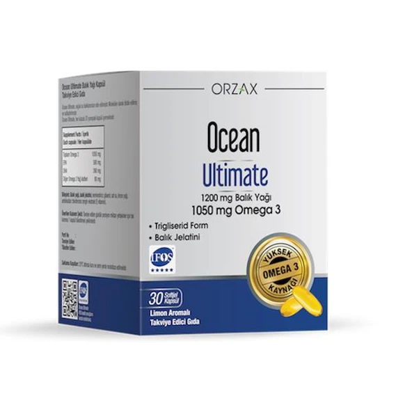 Ocean Ultimate 1050 Mg Omega3 30 Yumuşak Kapsül-SKT:11/2027