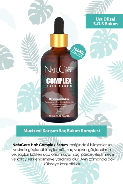 NatuCare Saç Pürüzsüzleştirici Mucizevi Yağlar 2'li Saç Bakım Seti 100ML (Complex Karışım & Biberiye Yağı) - 2