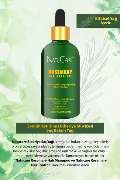 NatuCare Saç Pürüzsüzleştirici Mucizevi Yağlar 2'li Saç Bakım Seti 100ML (Complex Karışım & Biberiye Yağı) - 3