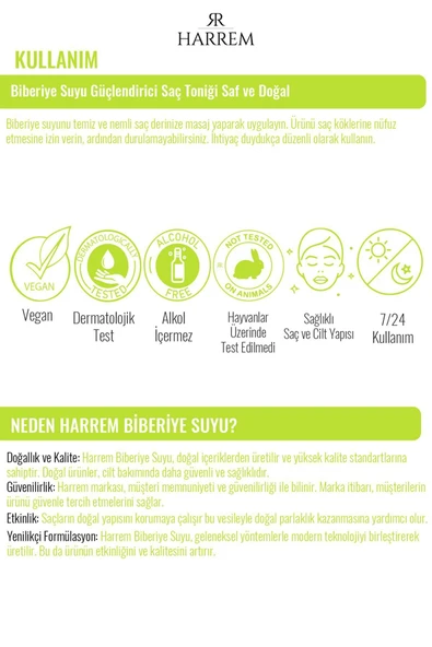 Harrem Biberiye Suyu Sebum/yağ Dengeleyici Ve Güçlendirici Saç Toniği Saf Ve Doğal 100 ml - 4