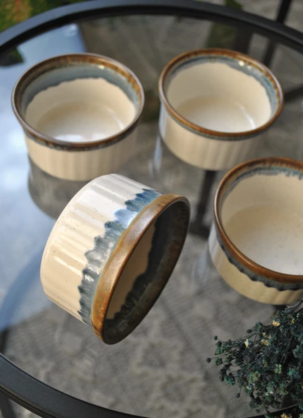 6'lı Sufle Ve Kek Kalıbı 9 Cm Air Fryer Kabı Sunum Kasesi Mavi - 2