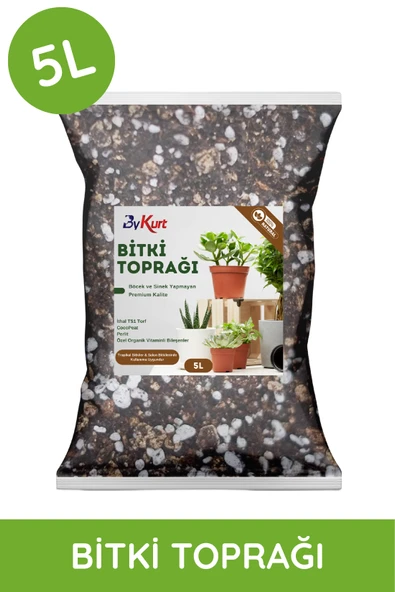 ByKurt 5L Premium Çiçek Toprağı Vitaminli, Böcek Yapmayan Özel Karışım İç Mekan Toprağı - 2