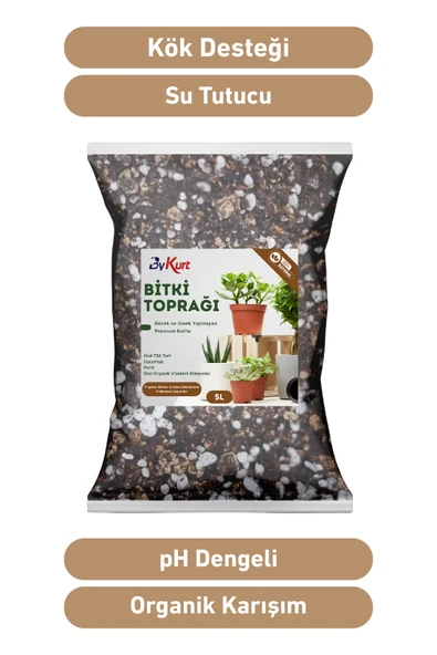 ByKurt 5L Premium Çiçek Toprağı Vitaminli, Böcek Yapmayan Özel Karışım İç Mekan Toprağı - 3