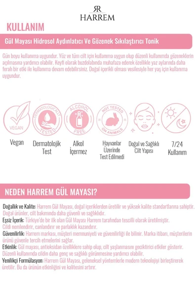 Harrem Gül Mayası Aydınlatıcı Ve Gözenek Sıkılaştırıcı Tonik - 6