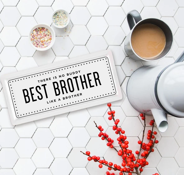 The Mia Dikdörtgen Servis Best Brother - 35 x 16 Cm - 3