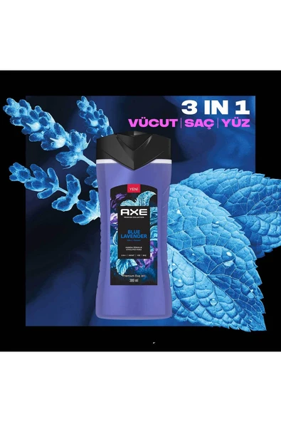 Axe Premium Collection Duş Jeli Blue Lavender 3 In 1 Vücut Saç Yüz 300 ml X2 - 7