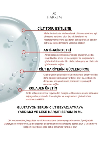 Harrem Glutatyon Cilt Beyazlatmaya Yardımcı Ve Leke Karşıtı Serum - 3