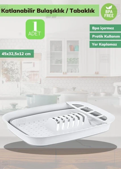Pratik Katlanabilir Tabaklık Katlanır Tabaklık Silikon Bulaşıklık BPA Free - 2
