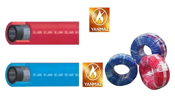 Sel Jupıter YANMAZ 8 mm Oksijen - Asetilen Kaynak Hortumu 100 Metre