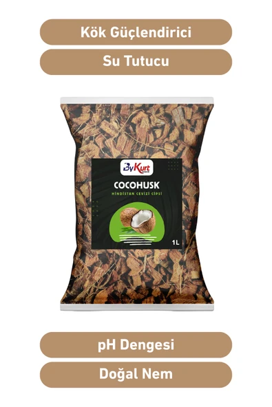 ByKurt CocoHusk 1L Hindistan Cevizi Cipsi Orkide Bakımı ve Kök Gelişimi İçin Doğal Malzeme - 3