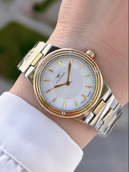 Ferro Çelik Kordon İTALIAN DESIGN 3 Atm Suya Dayanıklı 2 Yıl Garantili Kadın Kol Saati+Bileklik 86-M3 ürün görseli