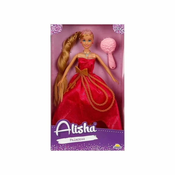 0835 Sun-rst-sıs-mnk Alisha Prenses Uzun Saçlı Aksesuarlı Bebek Set 29 Cm 3renk -sunman