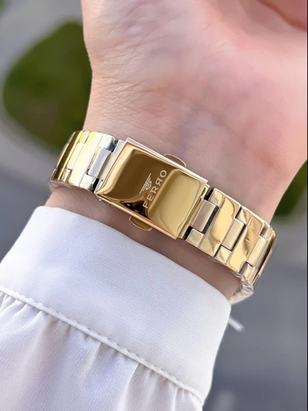 Ferro Çelik Kordon İTALIAN DESIGN 3 Atm Suya Dayanıklı 2 Yıl Garantili Kadın Kol Saati+Bileklik 86-M2 - Resim 3