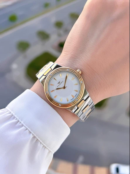 Ferro Çelik Kordon İTALIAN DESIGN 3 Atm Suya Dayanıklı 2 Yıl Garantili Kadın Kol Saati+Bileklik 86-M3 - Resim 2