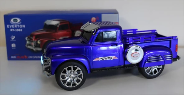 EVERTON RT-1962 Mavi (Blue) Arabalı  Bluetooth Fm-Usb-Tf-Aux Şarjlı Nostaljik Radyo