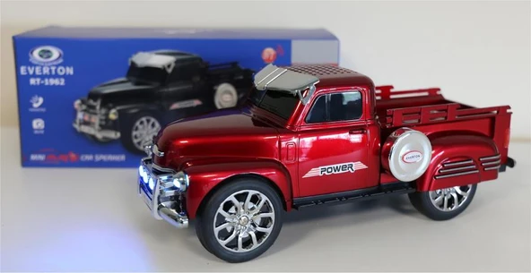 EVERTON RT-1962 Kırmızı Arabalı  Bluetooth Fm-Usb-Tf-Aux Şarjlı Nostaljik Radyo