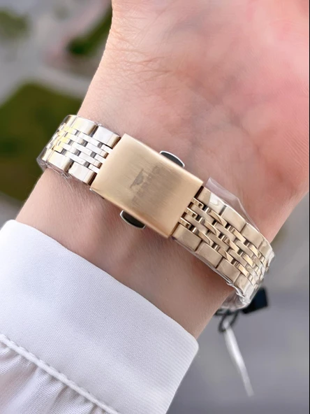 Ferro Çelik Kordon Oval Kasa İTALIAN DESIGN 2 Yıl Garantili Kadın Kol Saati+Bileklik EFL40145-M1 - Resim 3