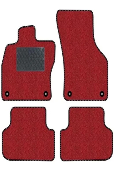 Peugeot 206 cc 2001 - 2007  Kırmızı Halı Siyah Kenar Petek Topuk - Resim 3