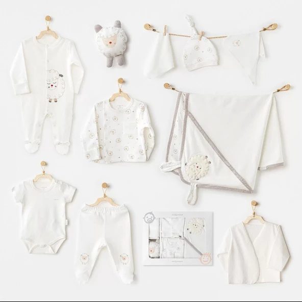 Andywawa Ac25561 Newborn Set Tinny Ships 10'lu Hastane Çıkışı Ekru