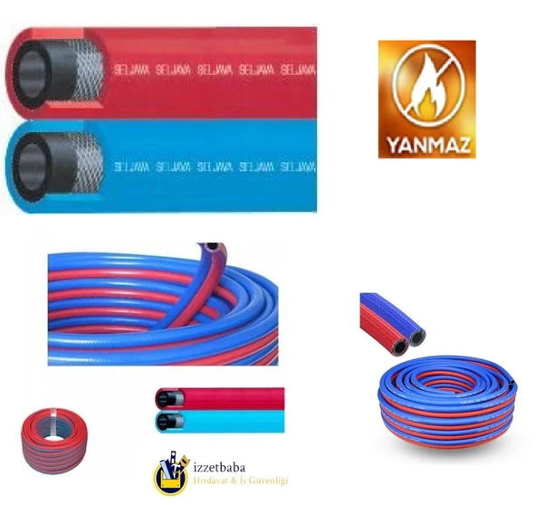 Sel 8 mm Jupıter İkiz Oksijen - Asetilen Kaynak HORTUMU Yanmaz 100 Metre