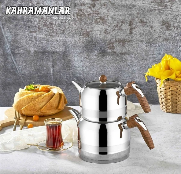Kahramanlar Yağmur Ahşap Saplı Mega Çaydanlık
