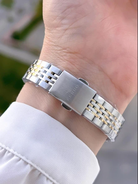 Ferro Çelik Kordon Oval Kasa İTALIAN DESIGN 2 Yıl Garantili Kadın Kol Saati+Bileklik EFL40145-M6 - Resim 3