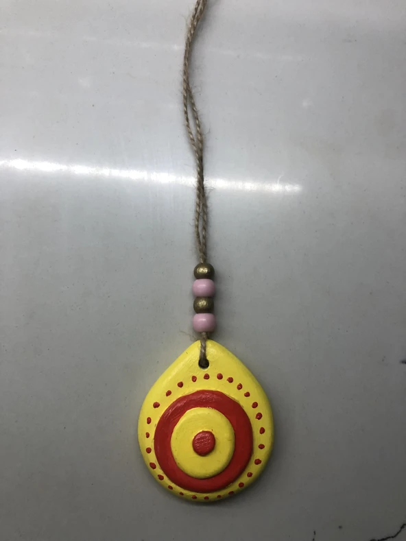 SARI KIRMIZI NAZAR BONCUĞU BAHÇE BALKON DUVAR SÜSÜ - 2