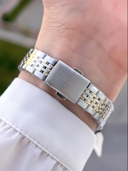 Ferro Çelik Kordon Oval Kasa İTALIAN DESIGN 2 Yıl Garantili Kadın Kol Saati+Bileklik EFL40145-M5 - Resim 3