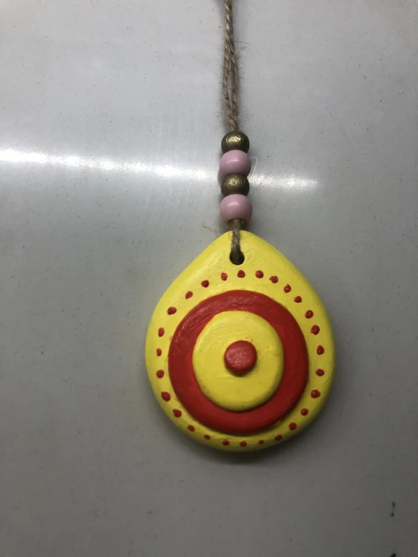 SARI KIRMIZI NAZAR BONCUĞU BAHÇE BALKON DUVAR SÜSÜ