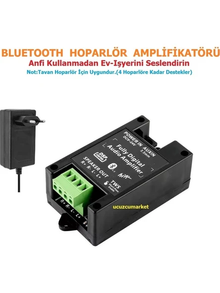 Amplifikatör Bluetooth Hoparlör Amplifikatör(Tavan Hoparlör için Uygun-4 Hoparlöre Kadar Bağlanır)