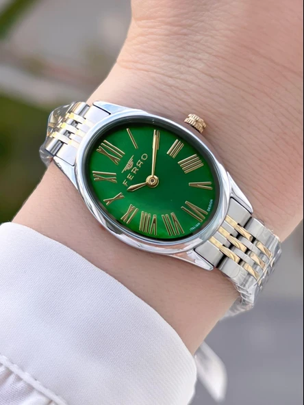 Ferro Çelik Kordon Oval Kasa İTALIAN DESIGN 2 Yıl Garantili Kadın Kol Saati+Bileklik EFL40145-M6 ürün görseli