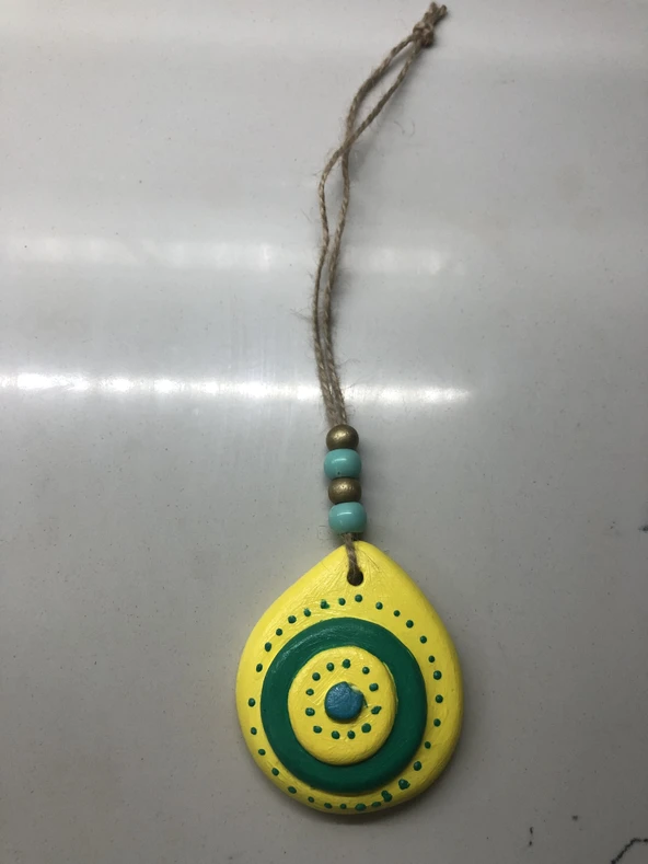 SARI YEŞİL NAZAR BONCUĞU BAHÇE BALKON DUVAR SÜSÜ - 4