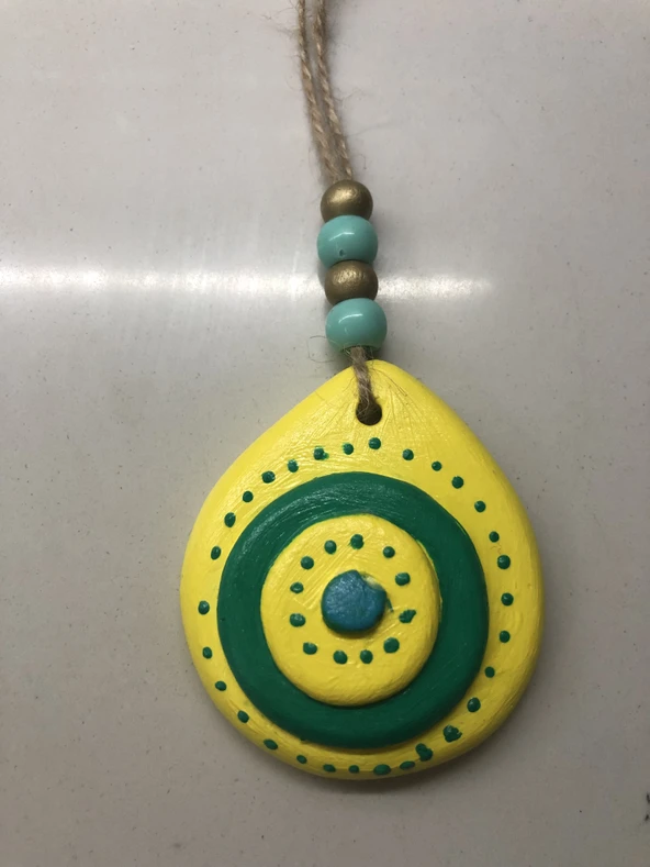 SARI YEŞİL NAZAR BONCUĞU BAHÇE BALKON DUVAR SÜSÜ