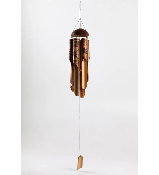 Bambu Coconat Kafalı Rüzgar Çanı 30 Cm