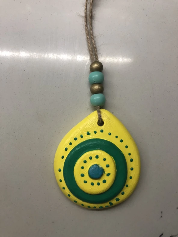 SARI YEŞİL NAZAR BONCUĞU BAHÇE BALKON DUVAR SÜSÜ - 2