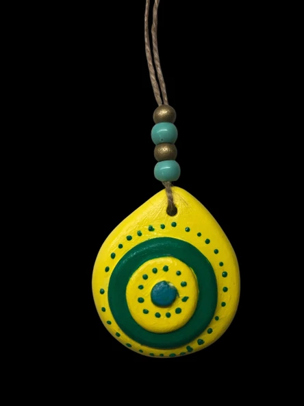 SARI YEŞİL NAZAR BONCUĞU BAHÇE BALKON DUVAR SÜSÜ - 3