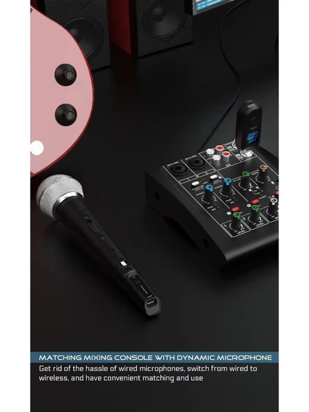 Uhf Kablosuz Mikrofon Dönüştürücü (Kablolu El Mikrofonlarını Uhf Telsiz Mikrofona Çeviren Adaptör) - 3