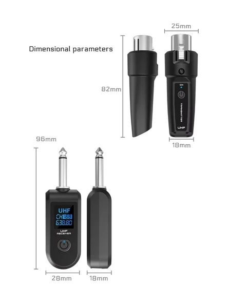 Uhf Kablosuz Mikrofon Dönüştürücü (Kablolu El Mikrofonlarını Uhf Telsiz Mikrofona Çeviren Adaptör) - 5