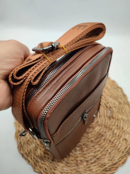 Kendinden Askılı Deri Kol Çantası Taba Renk - 4