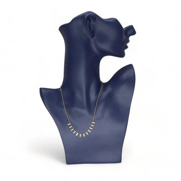 Işıltılı Melodi Kadın Genç Kolye Kristal Taşlı - Resim 3