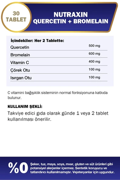 Nutraxin Quercetin Bromelain 30 Tablet - 3