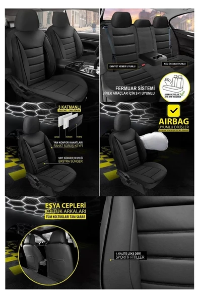Bmw X4 Koltuk Kılıfı Jet Deri Siyah - 2
